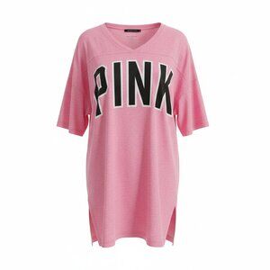 Victoria’s Secret PINK Oversized Tee Shirt Dress Pink Logo Lounge Sleep Shirt S